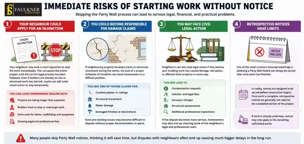 What Happens If You Start Work Without a Party Wall Notice? 1 Immediate Risks of Starting Work Without Party Wall Notice St-Albans