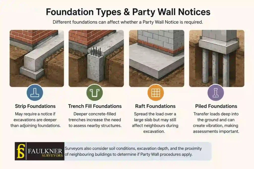 How Do Construction Methods Affect Party Wall Requirements? A Homeowner’s Guide 1 How Do Different Foundation Types Influence Party Wall Notices St-Albans?